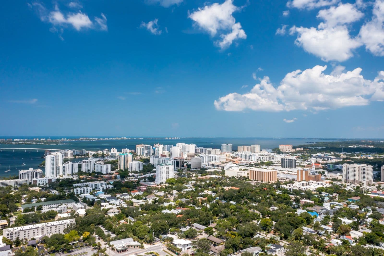 Aerial view of downtown Sarasota, photographed by the firm